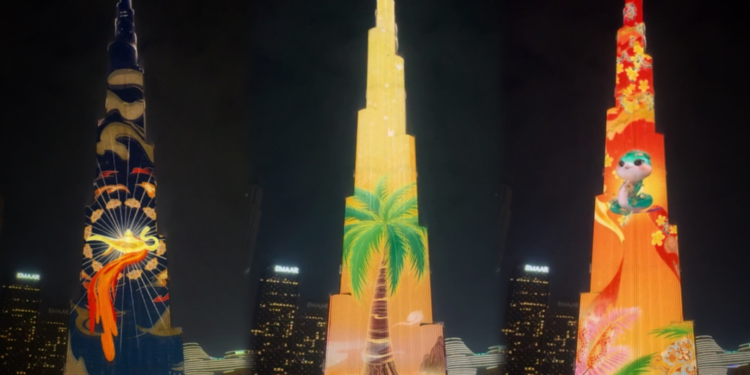 Spirit snake offer Vientiane update! The Spring Festival Light Show of the General Taiwan for the sixth consecutive year to light up the world’s highest building