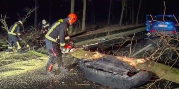 Storm Bernd swept through many places in Germany and temporarily blocked railway traffic