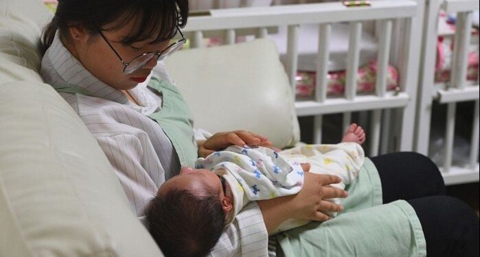 The number of newborns in South Korea increased year-on-year for the first time in nearly a decade