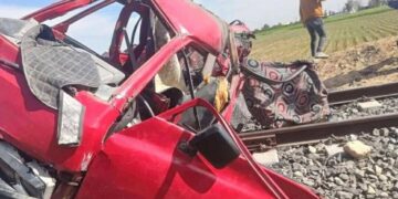 Egyptian train collided with minibus and killed 8 people