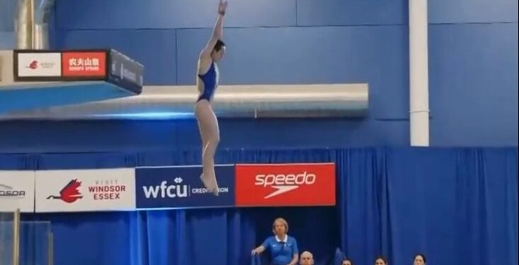 Chen Jia and Chen Yiwen won the first and second place in the Women’s 3-meter board final in the Diving World Cup Canada