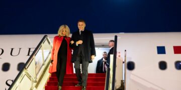 French President Emmanuel Macron arrives in Beijing for a state visit