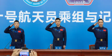 Shenzhou-20 astronauts meet the press after returning from space